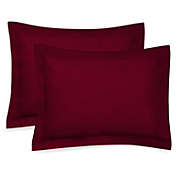 SHOPBEDDING Burgundy Pillow Sham, Standard Size Pillow Cover Decorative Maroon Tailored Pillowcase Set of 2 By Blissford