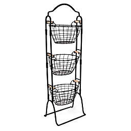 BirdRock Home 3-Tier Wire Basket Stand with Removable Baskets