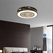 Stock Preferred 110V Dimmable Round LED Ceiling Fan Light Black