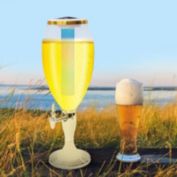 Stock Preferred Beer Tower Drink Dispenser with Pour Tap and Freeze Tube in 21.65"Gold