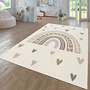 Paco Home Kids Rug with Rainbow and Hearts for Nursery in Pastel Colors