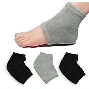 Kitcheniva 2 Pairs Heel Socks for Dry Hard Cracked Skin Moisturizing, Black Grey