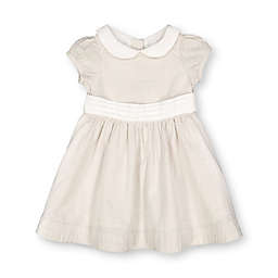 Hope & Henry Baby Seersucker Peter Pan Collar Dress (Khaki, 6-12 Months)