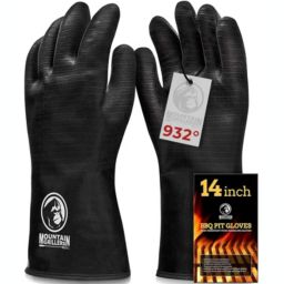 MOUNTAIN GRILLERS Extreme Heat Resistant Gloves For Grill Bbq (14in) - High Temperature Fire Pit