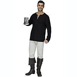 Fun World Peasant Shirt Adult Costume (Black)