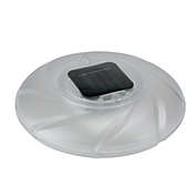 Pool Central 7.5" Clear Color Changing Solar Powered Floating Disc Pool Light