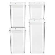 mDesign Airtight Food Storage Container with Lid for Kitchen, 4 Pack - Clear