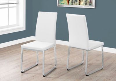 Monarch Specialties Inc   DINING CHAIR - 2PCS / 38"H / WHITE LEATHER-LOOK / CHROME