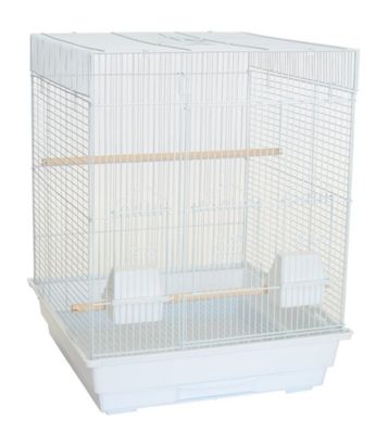 YML 3/8" Bar Spacing SquareTop Small Bird Cage, 18"x14" - White