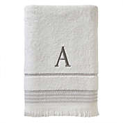SKL Home By Saturday Knight Ltd Casual Monogram Bath Towel A - 28X54", White