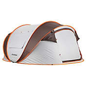 Terrui EchoSmile white and brown pop up tent for 5-8 people