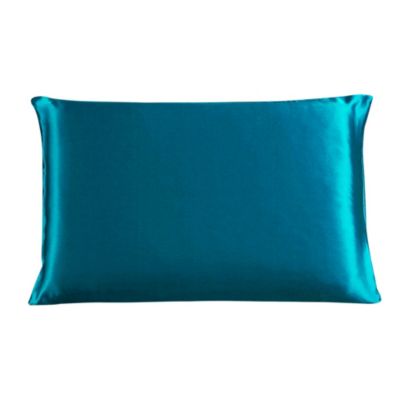 PiccoCasa 100% Charmeuse Zipper Pure Silk Pillowcase Pillow Case Cover for Hair & Skin 350TC 19 Momme (1-Piece) Peacock Blue Standard, 20"x26"