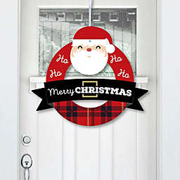 Big Dot of Happiness Jolly Santa Claus - Outdoor Christmas Party Decor - Front Door Wreath