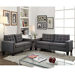 ACME Dashing Sofa In Gray Linen Fabric- Saltoro Sherpi