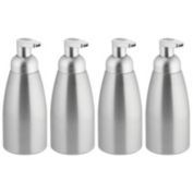 mDesign Aluminum Foaming Soap Dispenser Pump Bottle, 4 Pack - Brushed/Silver