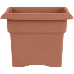 Bloem Veranda Square Plastic Indoor/Outdoor Box Planter, Terra Cotta Color, 14\