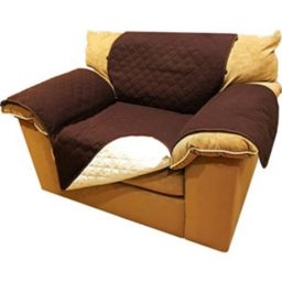 AbleHome Reversible Microfiber Sofa Chair Cover w/ Hold Down Elastic Strap