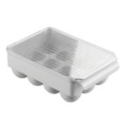 mDesign Plastic Stackable Egg Tray Holder Container, 12 Eggs
