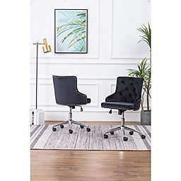 Best Quality Furniture Tufted Velvet Upholstered Office Chair in Black - Single