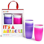 Munchkin It&#39;s a Miracle! 360 Sippy Cup Gift Set, Includes 10oz & 14oz Miracle 360 Cup, Pink/Purple