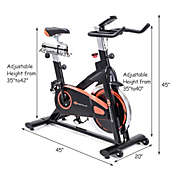 Costway-CA Indoor Fixed Aerobic Fitness Exercise Bicycle with Flywheel and LCD Display