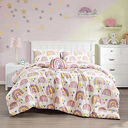 MarCielo Kids Girls Boys Comforter Set Rainbow Heart