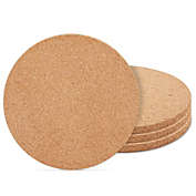 Juvale 9 Inch Cork Trivets, Hot Pads, Round Corkboard for Kitchen, Dining Tables, Pots and Pans, Plants, Crafts (Set of 4)