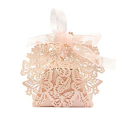 Wrapables Butterflies Wedding Party Favor Boxes Gift Boxes with Ribbon (Set of 50) / Pink