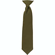 Umo Lorenzo boxed-gifts Boy&#39;s 8 Inch Clip on Tie Solid Neck Tie, Olive