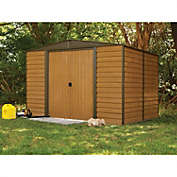 Slickblue Outdoor 10 x 12-ft Steel Storage Shed With Woodgrain Panels