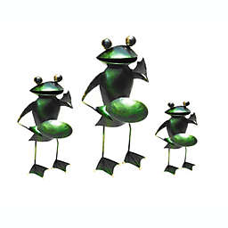 D-Art Collection Iron Candle Holder, Frog, Set of 3
