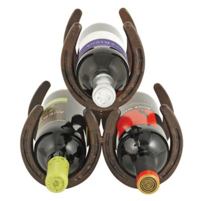 Foster & Rye Horseshoe 3 Bottle Metal Wine Rack