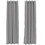 Sunnydaze Simple Styles Indoor/Outdoor Light Filtering Curtain Panels with Grommet Top - Gray - 52" x 84" - 2pc