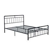 Contemporary Home Living 84.5" Charcoal Gray Contemporary Queen Size Platform Bed Frame