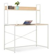 Stock Preferred Computer Desk White and Oak 47.2"x23.6"x54.3"