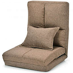 Costway Fold Down Chair Flip Out Lounger w/ Pillow