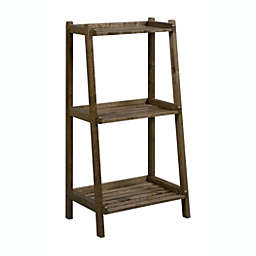 NewRidge Home Goods Solid Wood Dunnsville 3-Tier Ladder Shelf, Bookcase - Antique Chestnut