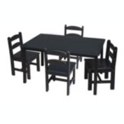 Gift Mark Kids PlayRoom  Rectangle Table with 4 Chairs - Espresso