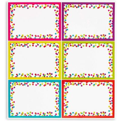 Bright Creations 144 Pieces Colorful Name Tag Stickers for Kids, Classroom Desks, Labels for Students, Teacher Supplies, 6 Designs (3.5 x 2.5 In)