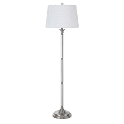 Cal Lighting 150W 3 way Ruston crystal/metal floor lamp with pleated hardback shade