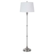 Cal Lighting 150W 3 way Ruston crystal/metal floor lamp with pleated hardback shade