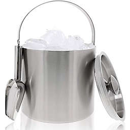 Juvale Insulated Stainless Steel Ice Bucket with Scoop, Lid and Handle (6.6 x 7.5 in)