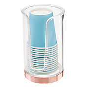 mDesign Plastic Disposable Cup Holder Dispenser for Bathroom
