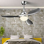 Slickblue Modern 48" Ceiling Fan with Dimmable LED Light and Remote Control Reversible Blades