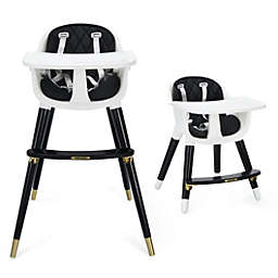 Slickblue 3-In-1 Adjustable Baby High Chair with Soft Seat Cushion for Toddlers-Black