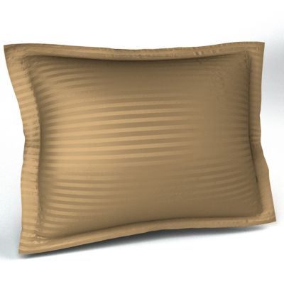 Camel Pillow Sham Euro Size Decorative Striped Pillow Case with Envelope Closer, Camel Solid Tailored Pillow Cover