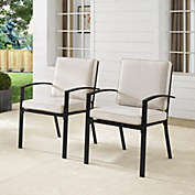 Crosley Furniture Kaplan 2Pc Outdoor Dining Chair Set Oatmeal/Oil Rubbed Bronze