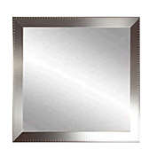 BrandtWorks Modern Silver Framed Embossed Steel Wall Mirror - 30.5" x 30.5"