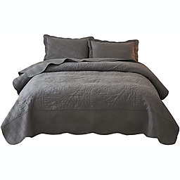 MarCielo 3-Piece Cotton Oversized Bedspread Set Coverlet Set