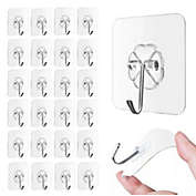 Pack of 2 Clear Removeable Strong Adhesive Hooks Sticky Hanging Decorations 